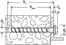Vis béton FBS II à tête hexagonale