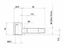 Fiche 030 ø 13 mm bichromatée