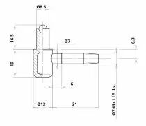 Fiche 030 ø 13 mm bichromatée