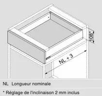 Hauteur M : 108 mm - blanc soie mat