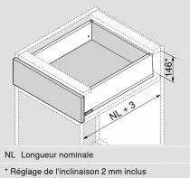 Hauteur K : 146 mm - blanc soie mat