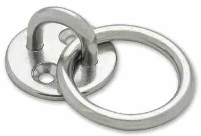 Platine ronde inox  oeil avec anneau