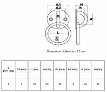 Platine ronde inox à oeil avec anneau