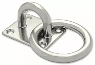 Platine inox rectangulaire  oeil avec anneau