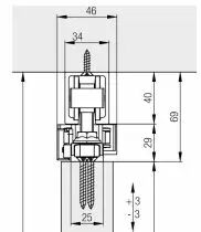 Ferrure de porte coulissante bois symetric 80/Z