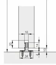 Ferrure de porte coulissante bois symetric 80/Z