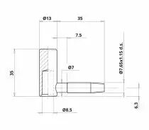 Fiche 075 ø 13 mm zingué