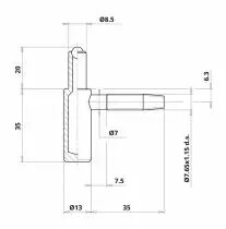 Fiche 075 ø 13 mm zingué