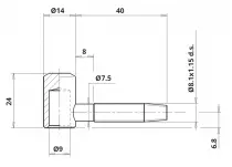 Fiche 055 ø 14 mm zinguée