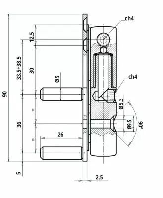 Fiche dormant rglable 482