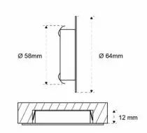 Spot Nube ø 58 mm - à encastrer - 12 V