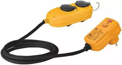 Rallonge adaptateur 4 prises avec protection diffrentielle
