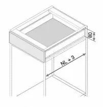 Tiroir LÉGRABOX hauteur N : 80 mm - blanc soie mat