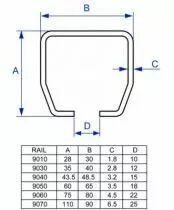 43,5 x 48,5 x 3,5 mm - pour porte 300 / 400 kg