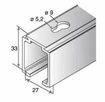 Ferrure de porte coulissante bois rail alu pour SAF 40 et 80 kg