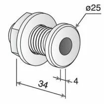 Douille fixation arrière inox