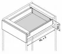 Kit pour tiroir Antaro BLUMOTION hauteur M : 98,5 mm - gris