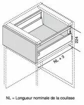 Kit antaro BLUMOTION - hauteur D : 228 mm - blanc