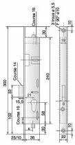 À larder têtière inox Stremler 3 points - 1 latéral + haut et bas - 2272 - pêne dormant