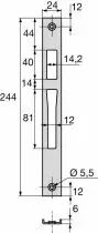 Gâche de serrure Stremler plate pour pêne dormant et rouleau - Acier inoxydable