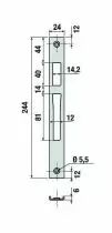 Gâche de serrure Stremler plate pour pêne dormant et rouleau - Acier inoxydable