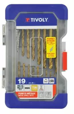 Coffret 18 forets HSS titanium + 1 foret tag 