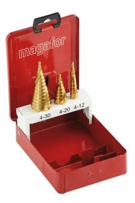 Coffret 3 fraises multi-tages HSS TiN
