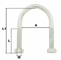 Etrier avec écrou en acier zingué ou inox