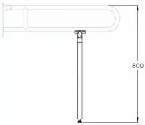 Pied escamotable pour barre d'appui rabattable