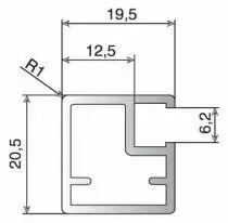 Profil pour porte à cadre aluminium