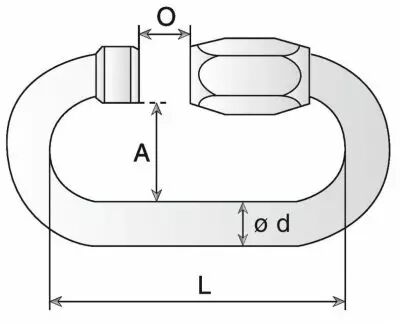 Maillon rapide acier zingu