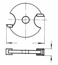 Disque à rainer carbure 2 coupes pour arbre porte-disque