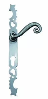 Ensemble Aquitaine plaque troite 310 x 28 mm - entraxe de fixation 195 mm - Acier poxy noir