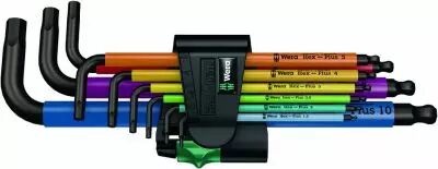 Jeu de 9 cls 6 pans multicolores