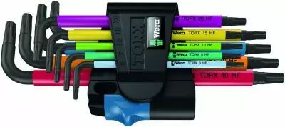 Jeu de 9 cls Torx HF multicolores  tte sphrique