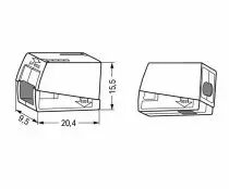 Boîte de 100 bornes Wago 224 pour luminaires 