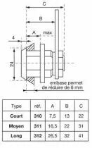 Serrure batteuse acier chromé