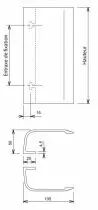 Poignée type `Aileron` largeur 105 mm - saillie 50 mm