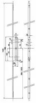 Crémone à cylindre de porte - fenêtre Vachette 2800 1 PH - Têtière 16 mm - coffre 198 x 44 x 13,5 mm