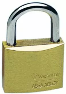 Cadenas  cls laiton massif - srie Vachette - Anse acier nickel cment - avec 2 cls