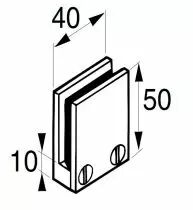 Pince en aluminium pour verre - aluminium anodisé mat.