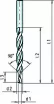 Foret acier HSS - foret étagé 90° pour alu - PVC