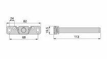 Console invisible - fixation murale - acier - longueur 112,5 mm - ø 11 mm