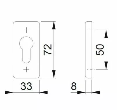 Rosace rectangulaire 33 x 72 mm - 44KS