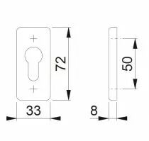 Rosace rectangulaire 33 x 72 mm - 44KS