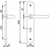 Ensemble San Diego - Plaque 186 x 37 mm - entraxe de fixation 165 mm