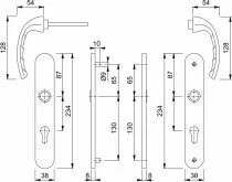 Ensemble Tokyo plaque 190 x 41 mm - entraxe de fixation 165 mm