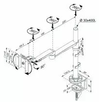 Support ergnomique pour 1 moniteur silver - à pince