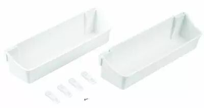 Jeu 2 bacs plastique blanc pour porte
