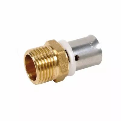Raccord  sertir en laiton Mle fixe pour PER
